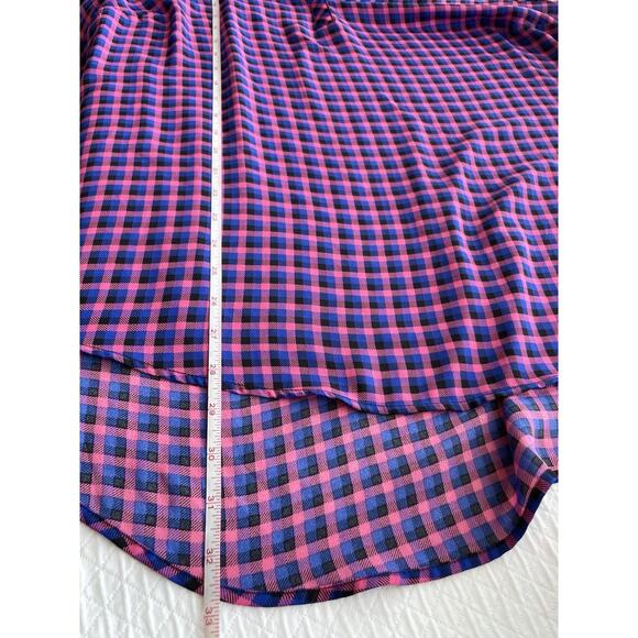 Torrid Modern Plaid Blouse Top Business Casual Size 2 2X 18-20 Pink Blue Black - Picture 5 of 7